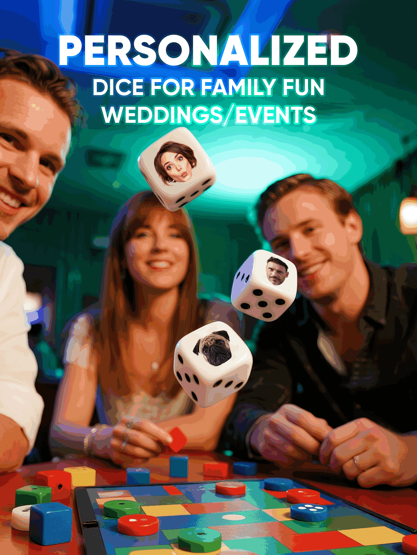 Dés à visage personnalisé, dés - Party Games For Christmas avis et prix